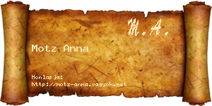 Motz Anna névjegykártya